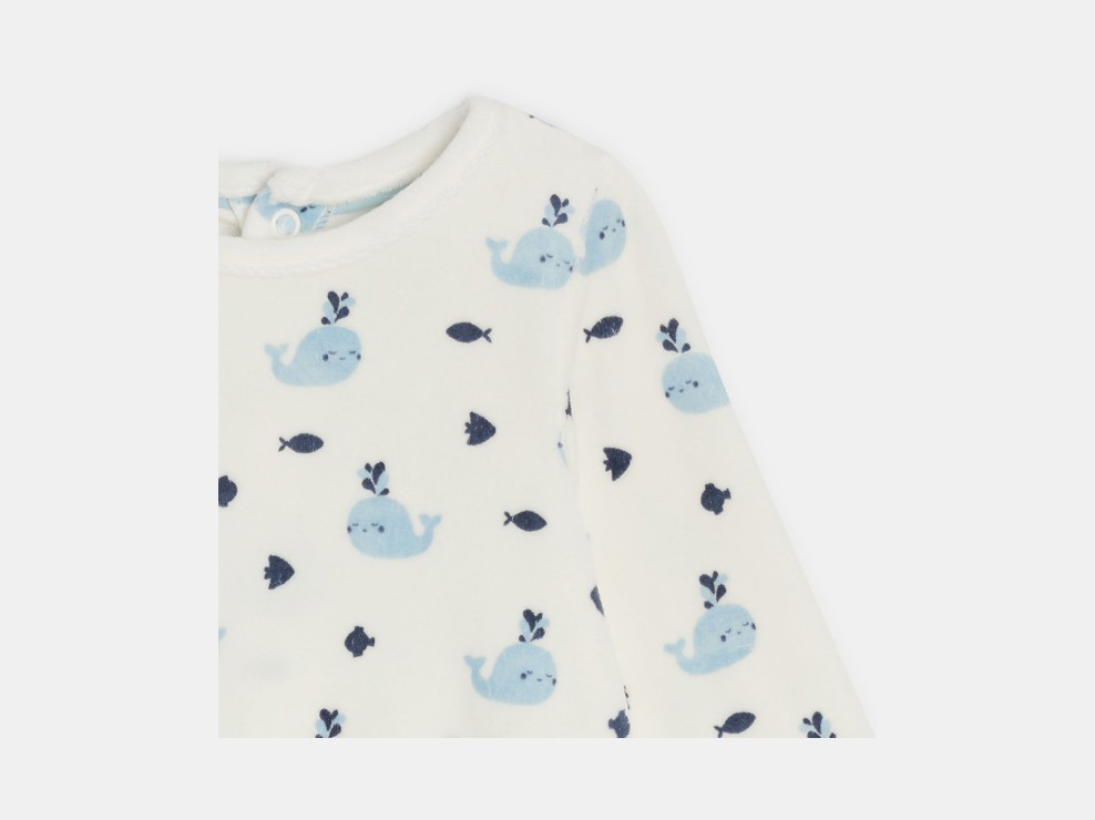 Dors-bien velours baleine blanc bébé garçon 2