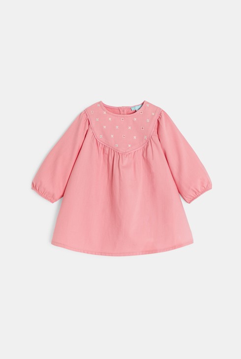 Bluse Baumwolltwill Blumen rosa Kleinkind Mädchen 1