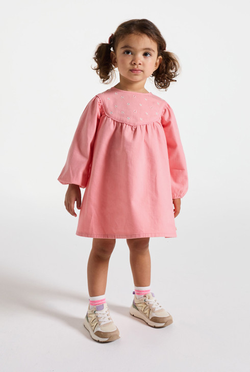 Bluse Baumwolltwill Blumen rosa Kleinkind Mädchen 1