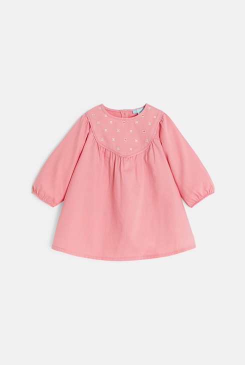 Bluse Baumwolltwill Blumen rosa Kleinkind Mädchen 2