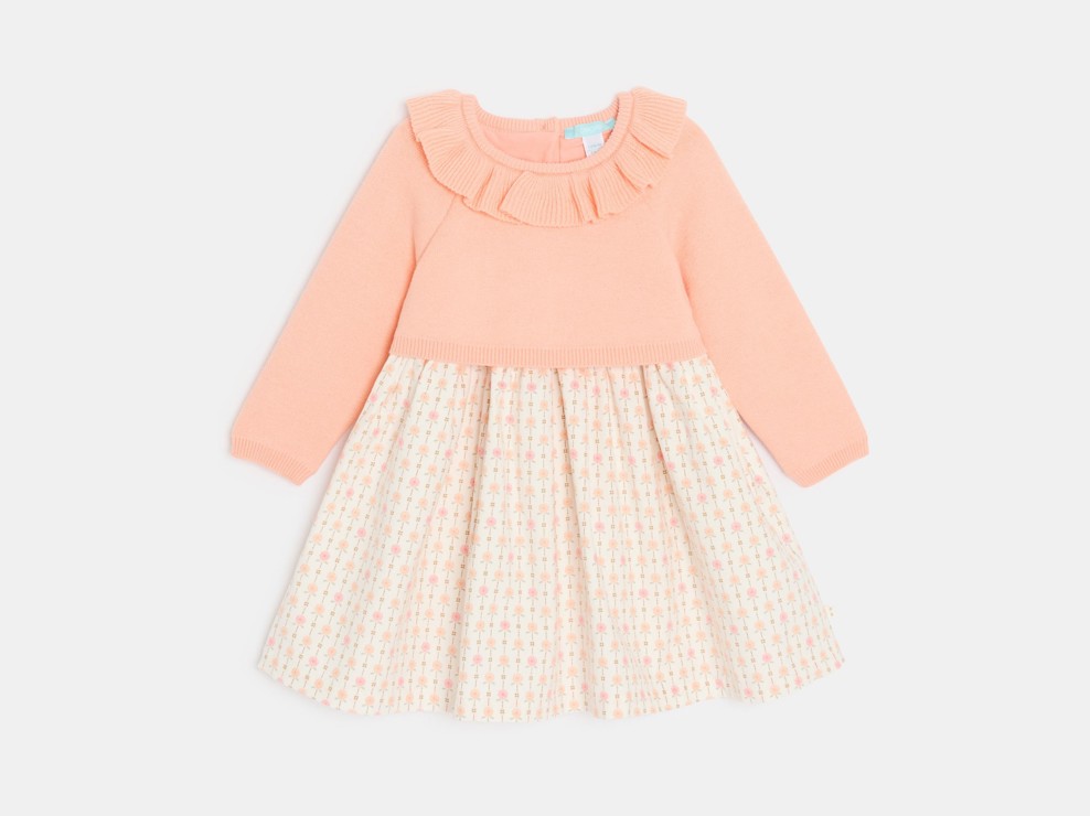 Kleid mit Blumenmuster, orange, mit 2-in-1-Effekt, Baby, Mädchen 2