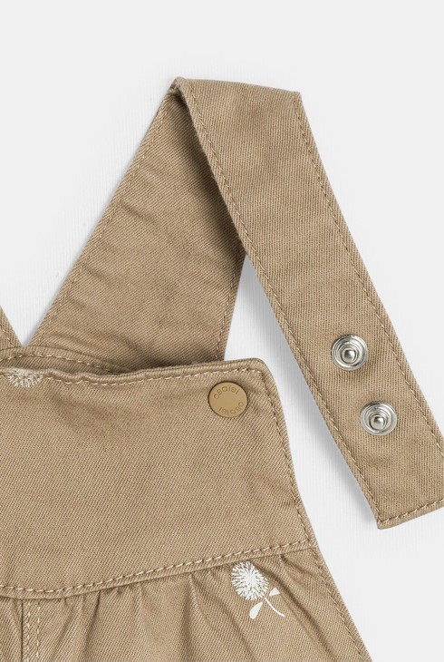 Latzhose beige Blumenmuster Kleinkind Mädchen 2