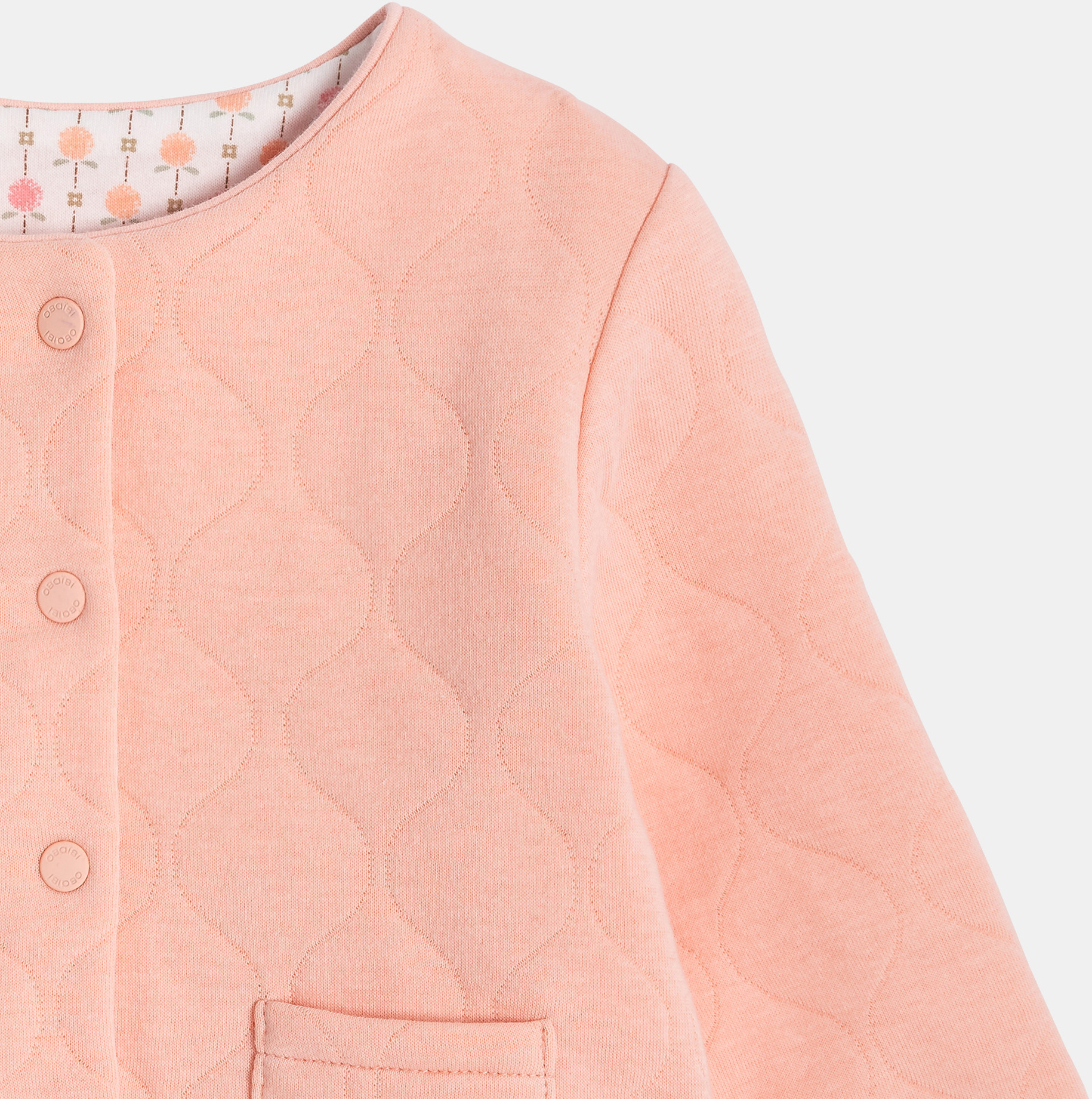 Sweat boutonné réversible beige bébé fille 2