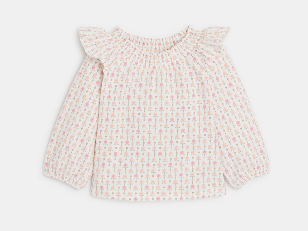 Bluse geblümt weiß Kleinkind Mädchen 1