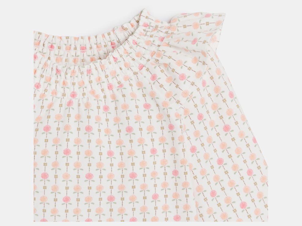 Bluse geblümt weiß Kleinkind Mädchen 2