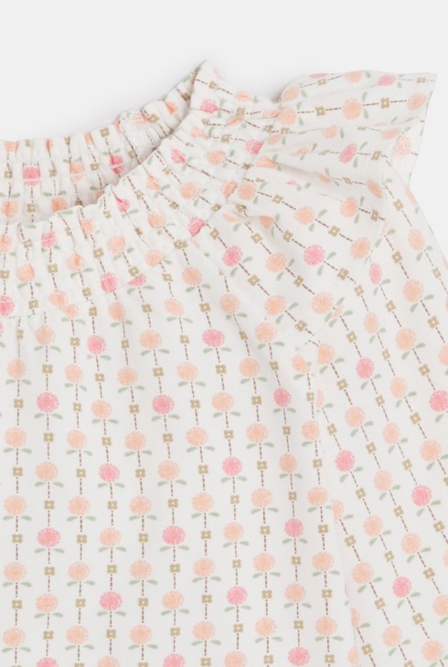 Blouse fleurie blanc bébé fille