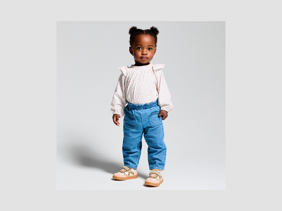 Bluse geblümt weiß Kleinkind Mädchen 1