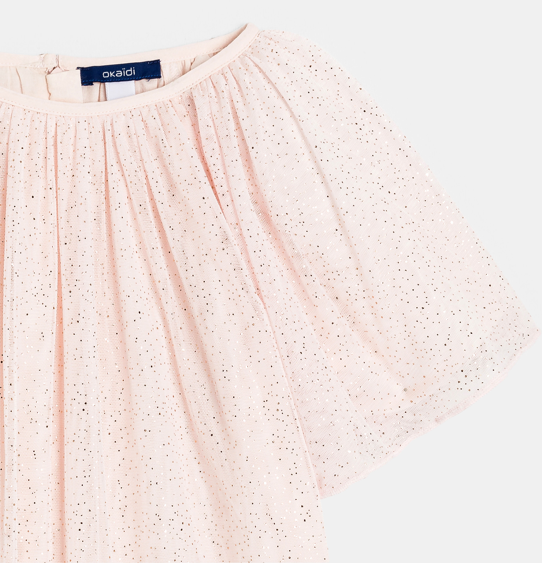 Robe fantaisie à paillettes rose clair fille 2