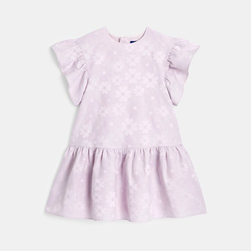 Robe Jacquard Fantaisie Rose Fille - Lilas - 4A - OKAIDI