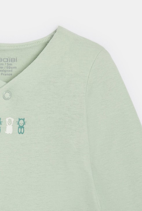 Zeleni uniseks bodi na preklop i podešavanje (pakiranje od 2 komada) 2