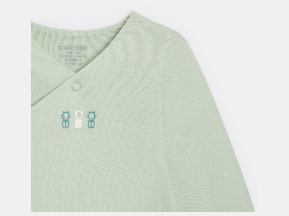 Zelen prekrižan bodi, ki se prilagaja velikosti za dojenčka obeh spolov (komplet 2) 2