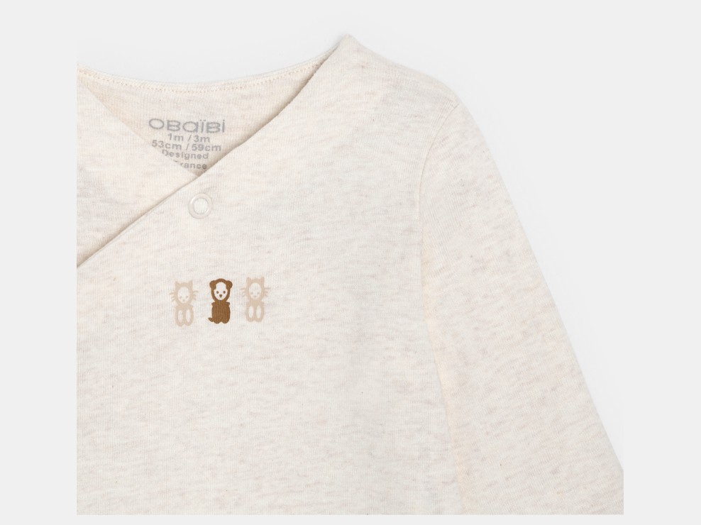 Beiger mitwachsender Wickelbody Kleinkind Mädchen Junge (2er-Pack) 2