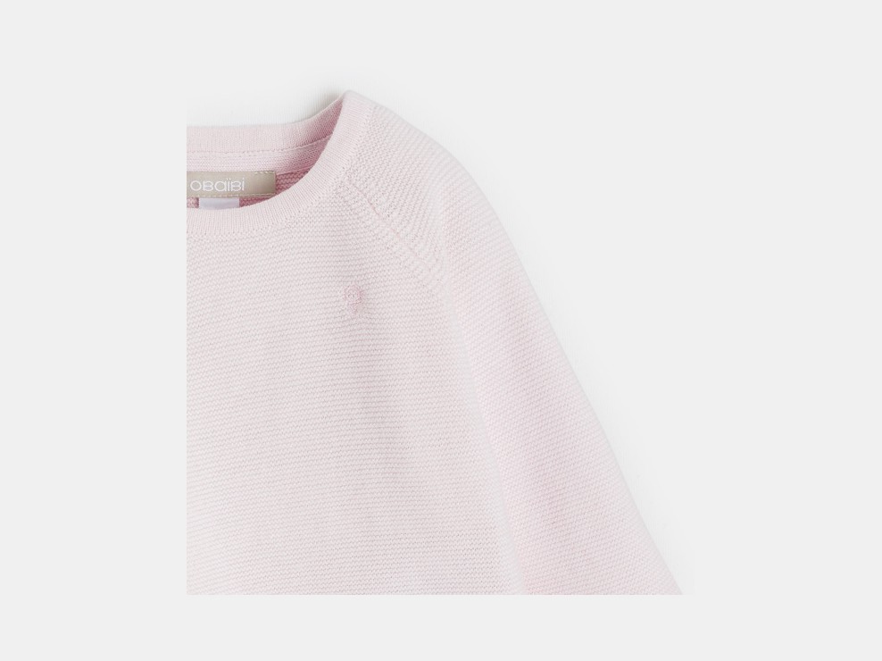 Pullover incrociato lavorato a maglia rosa nascita 2