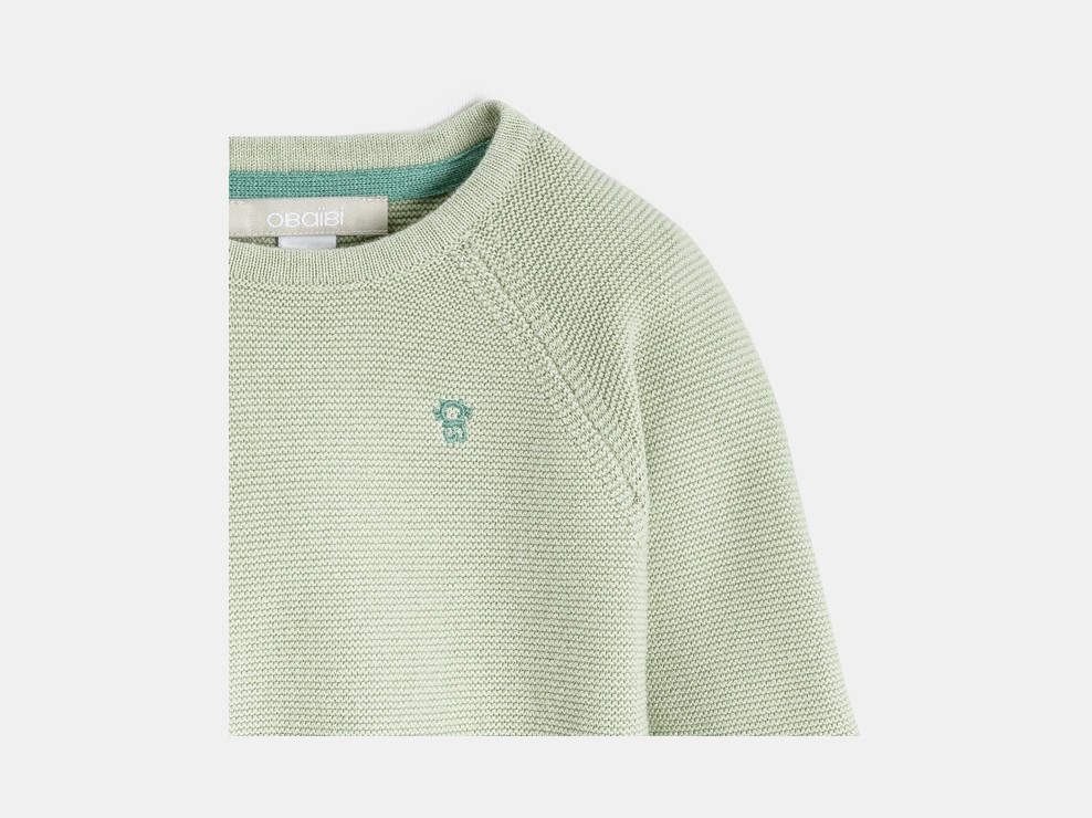 Brassière maille tricot vert bébé garçon naissance 2