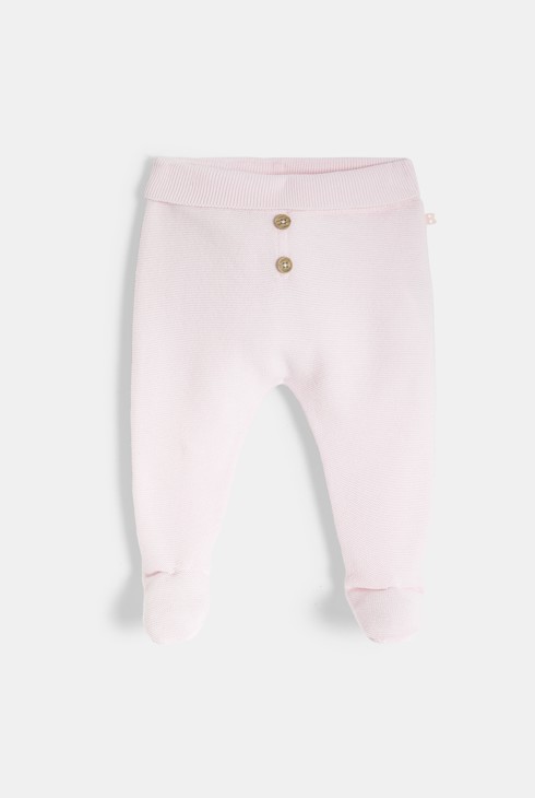 Hose mit Füßen puderrosa Stoff Geburt 1