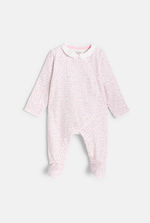 Dors-bien rose fleuri bébé fille 1