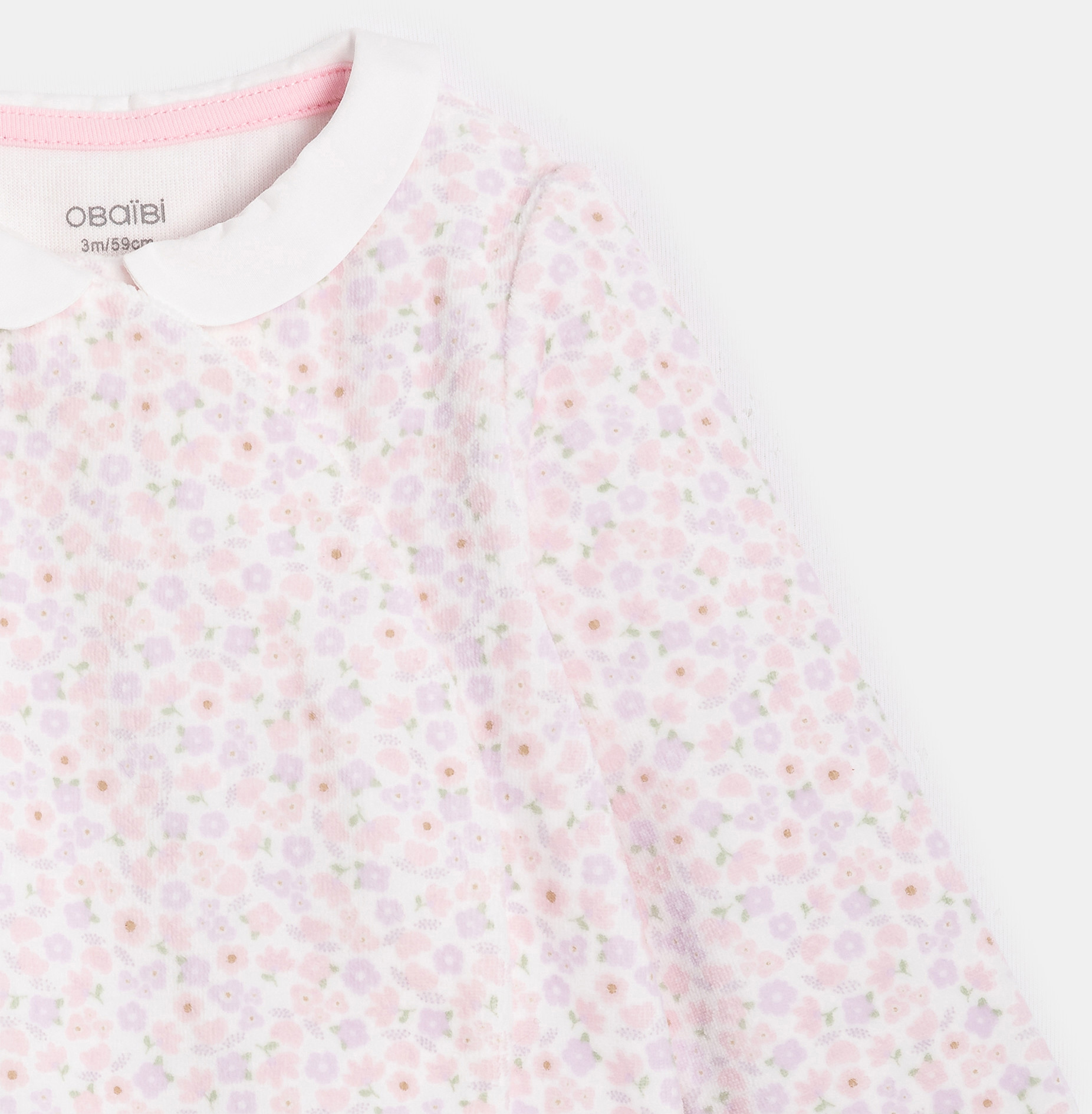 Dors-bien rose fleuri bébé fille 2