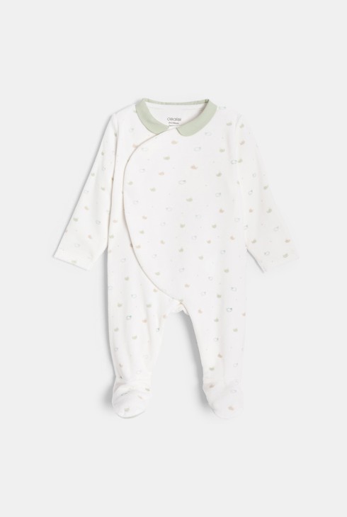 Dors-bien en velours blanc bébé garçon 1