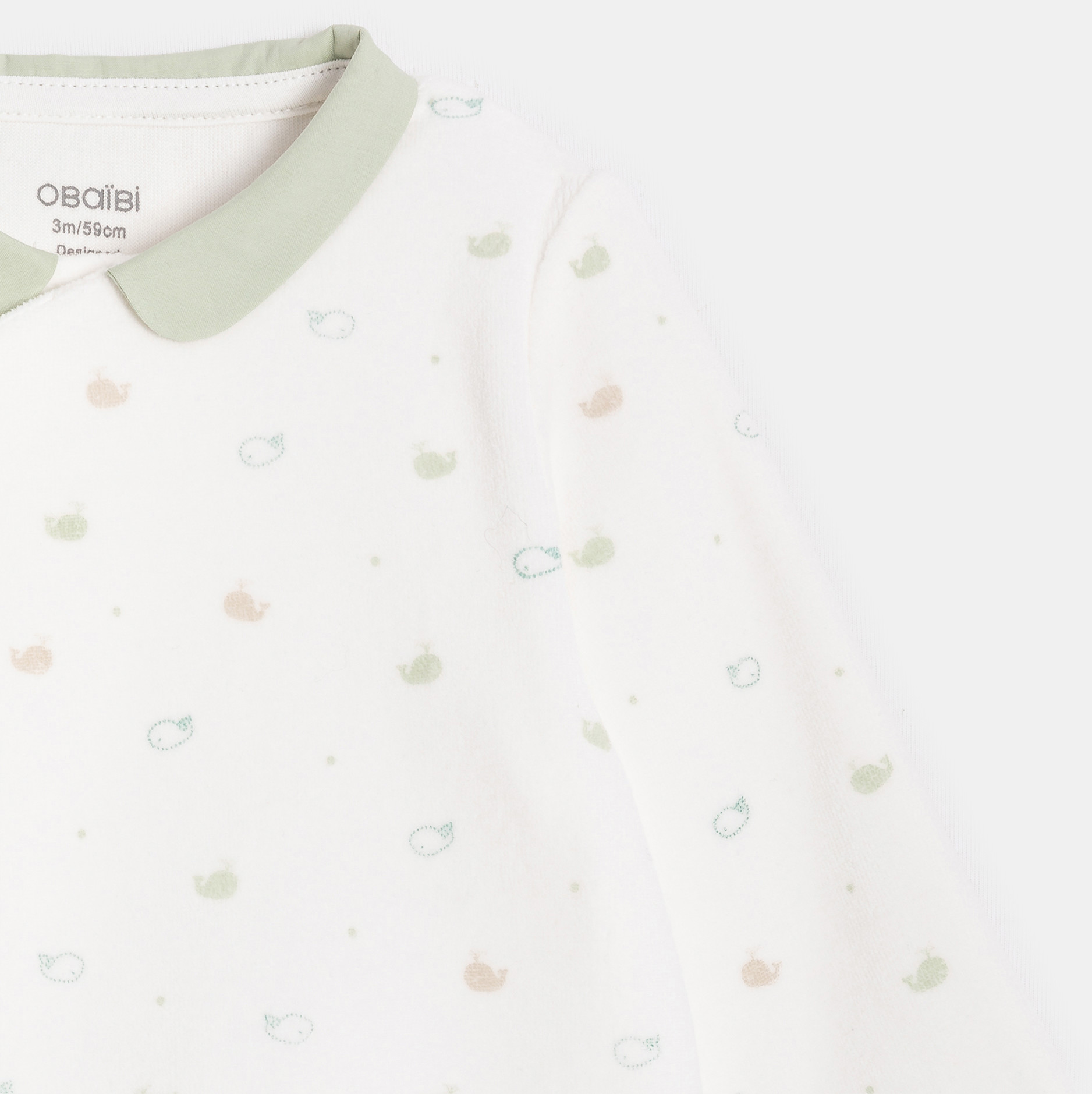 Dors-bien en velours blanc bébé garçon 2