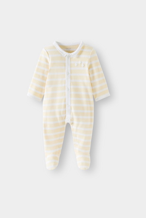 Tutina arancio chiaro righe per neonato 1