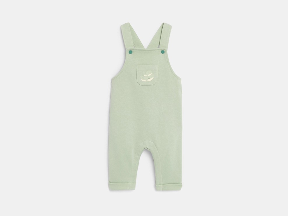 Salopette moelleton et body baleine vert bébé garçon naissance 2