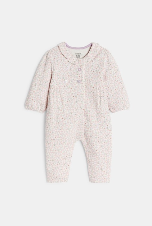 Strickoverall Blumen rosa Kleinkind Mädchen 1