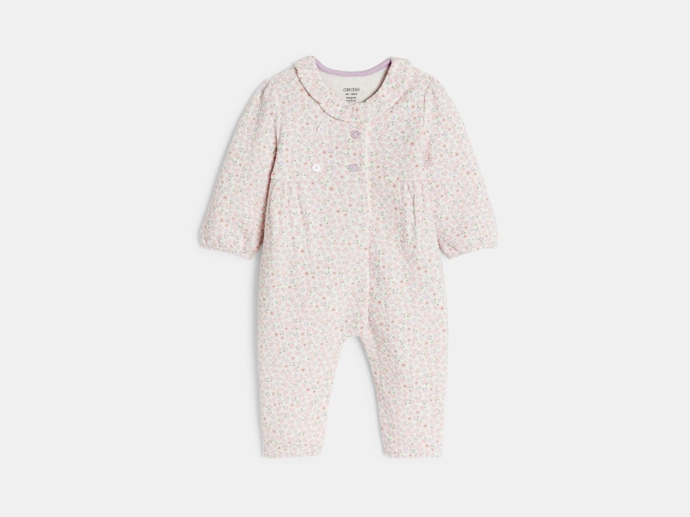 Strickoverall Blumen rosa Kleinkind Mädchen 1