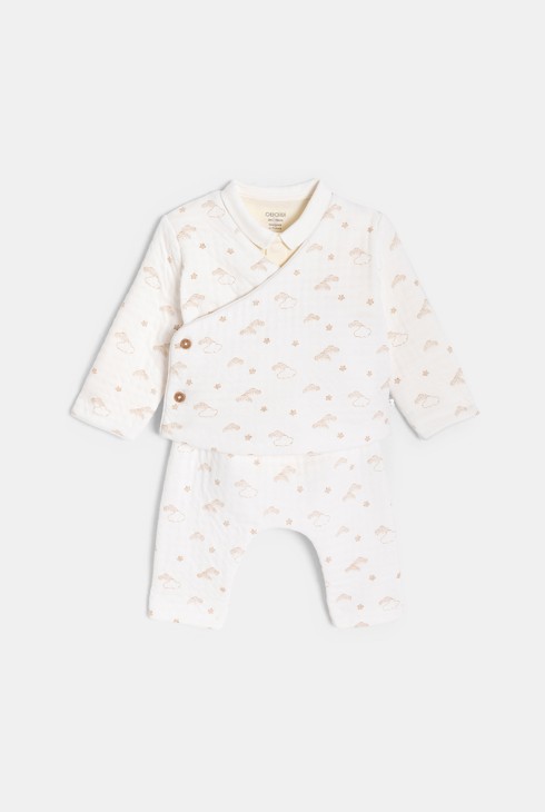 Ensemble 3 pièces beige bébé mixte 1