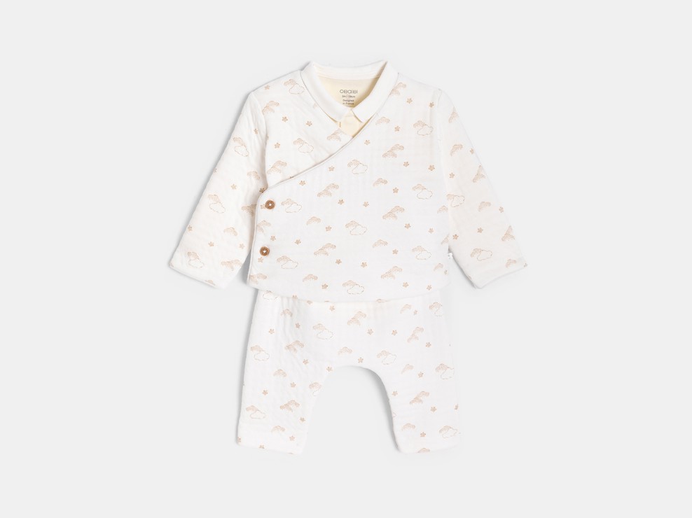 Dreiteiliges Set, beige, Baby, gemischt 1