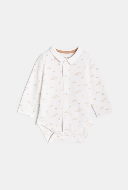 Ensemble salopette et body beige bébé garçon 2