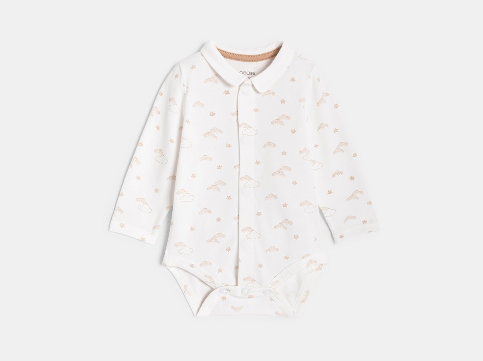Ensemble salopette et body beige bébé garçon 2