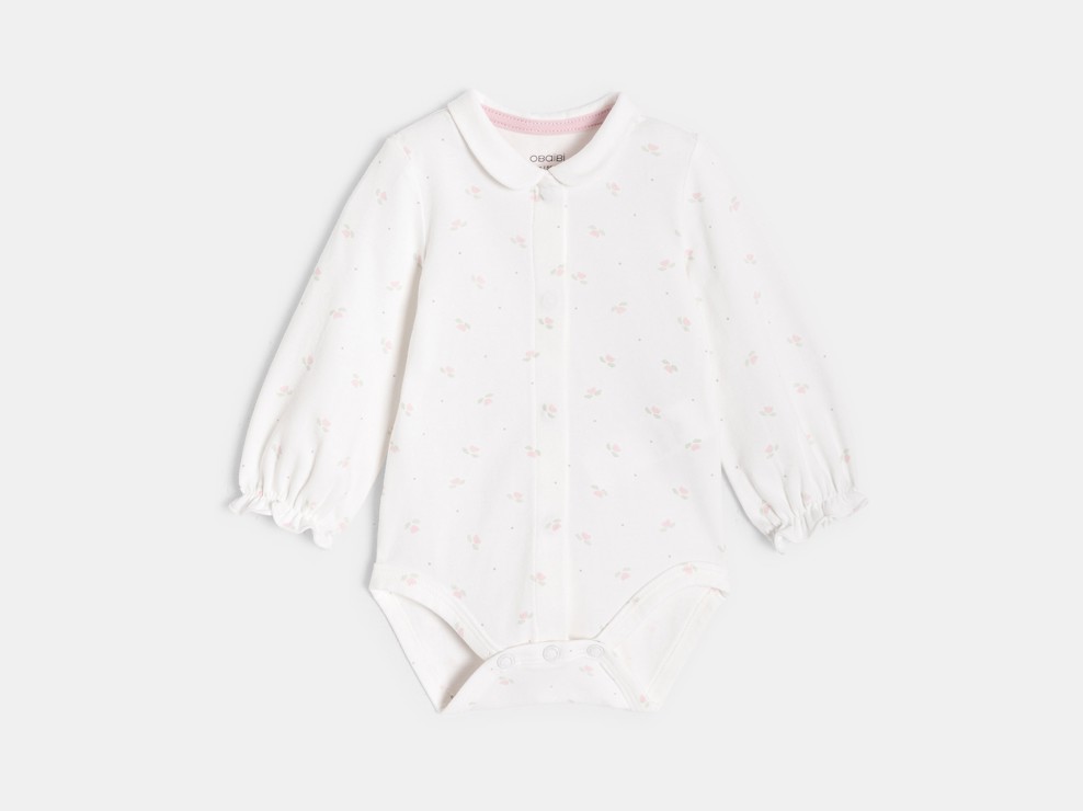 Set salopette e body stampato rosa per bambina 2