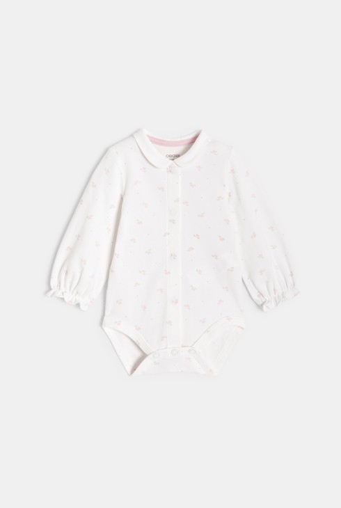 Ensemble salopette rose et body imprimé bébé fille