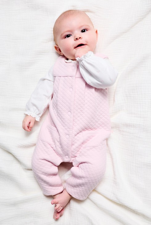 Ružičasti kombinezon i bodi s printom za djevojčice 1