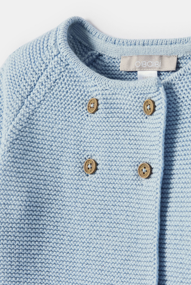 Gilet rose bébé fille - Bleu ciel
