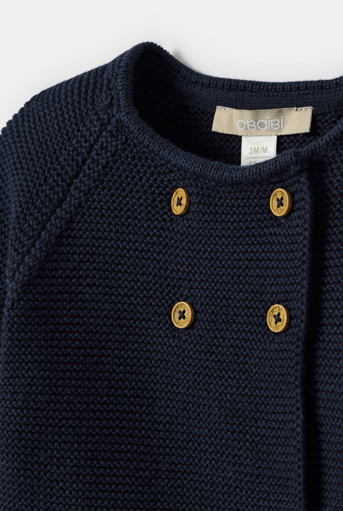 Gilet manches longues bleu nuit bébé fille 2