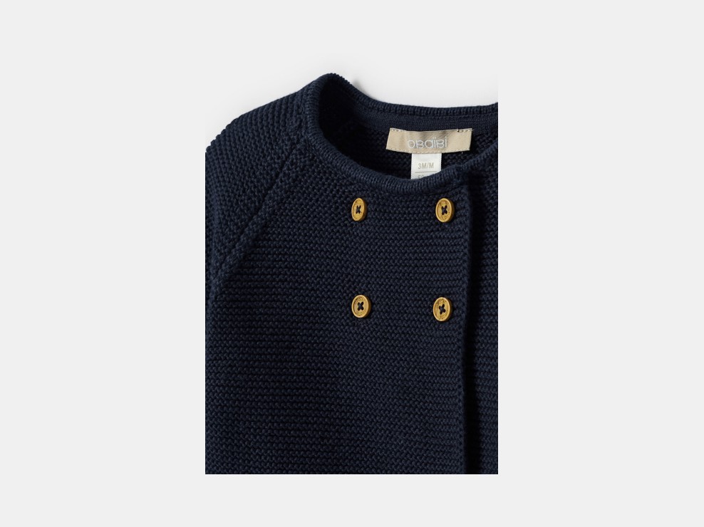 Gilet a maniche lunghe blu notte per neonata 2