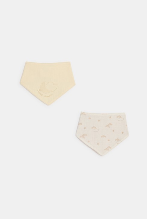 Lot de bavoirs bandana beige mixte 1