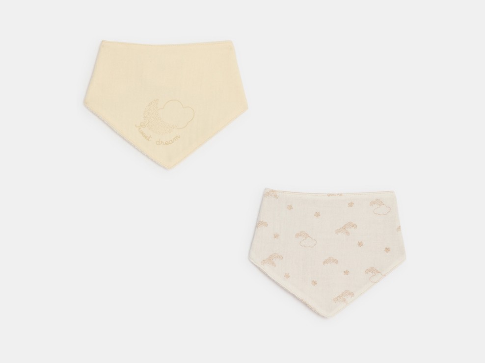Lätzchen-Set Bandana beige Mädchen Jungen 1