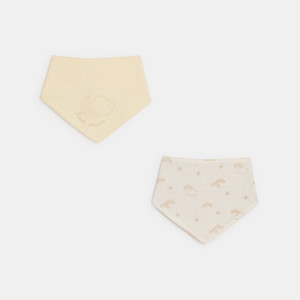 Lot de bavoirs bandana beige mixte