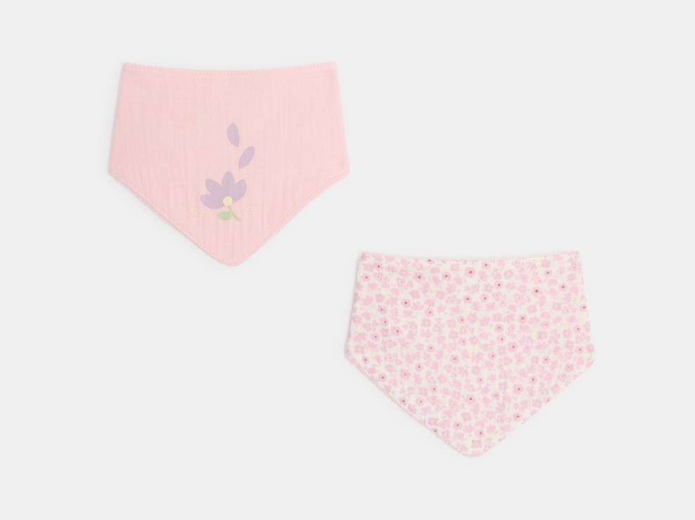 Dreieckstuch geblümt rosa Kleinkind Mädchen (2er-Pack) 1