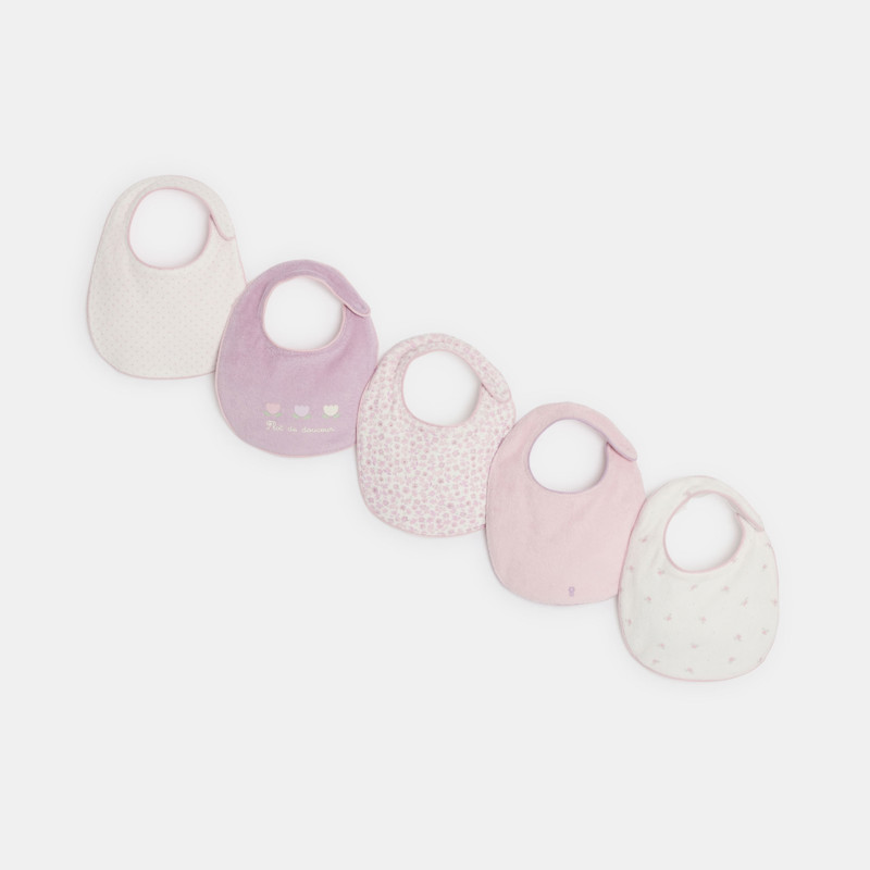 Set aus rosa Lätzchen mit Blumenprint, Baby, Mädchen