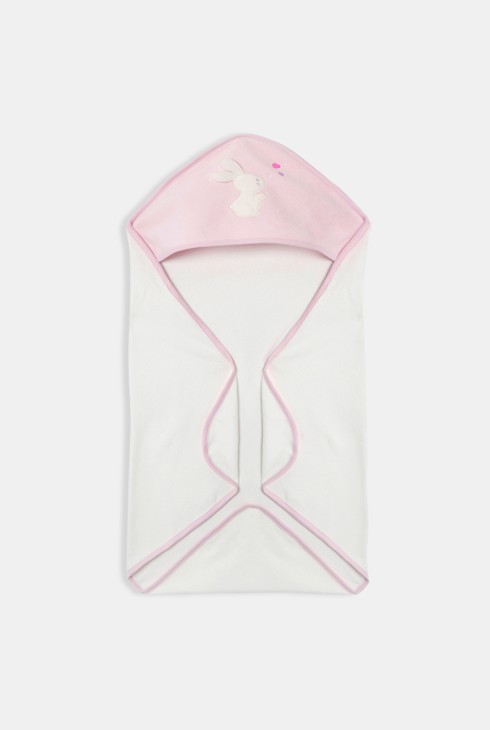 Cape de bain lapin rose bébé fille 2