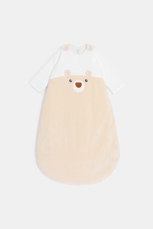 Schlafsack aus Velours mit abnehmbaren Ärmeln beige Kleinkind Mädchen 1