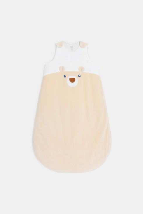 Schlafsack aus Velours mit abnehmbaren Ärmeln beige Kleinkind Mädchen 2