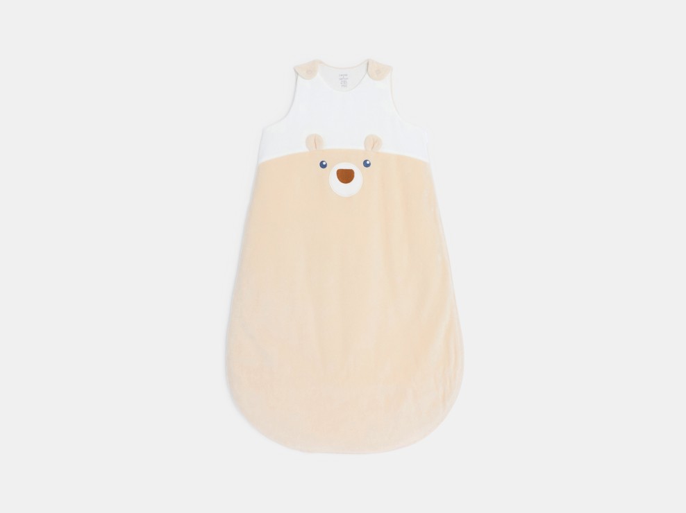 Schlafsack aus Velours mit abnehmbaren Ärmeln beige Kleinkind Mädchen 2