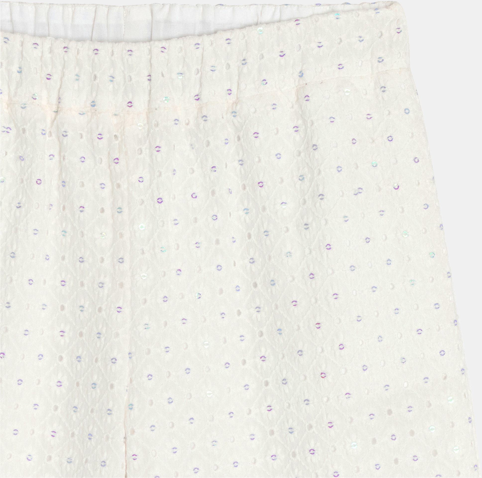 Pantalon large à sequins blanc fille 2