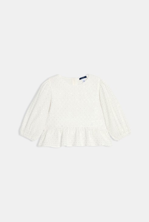 Blouse volantée à sequins blanc fille 1