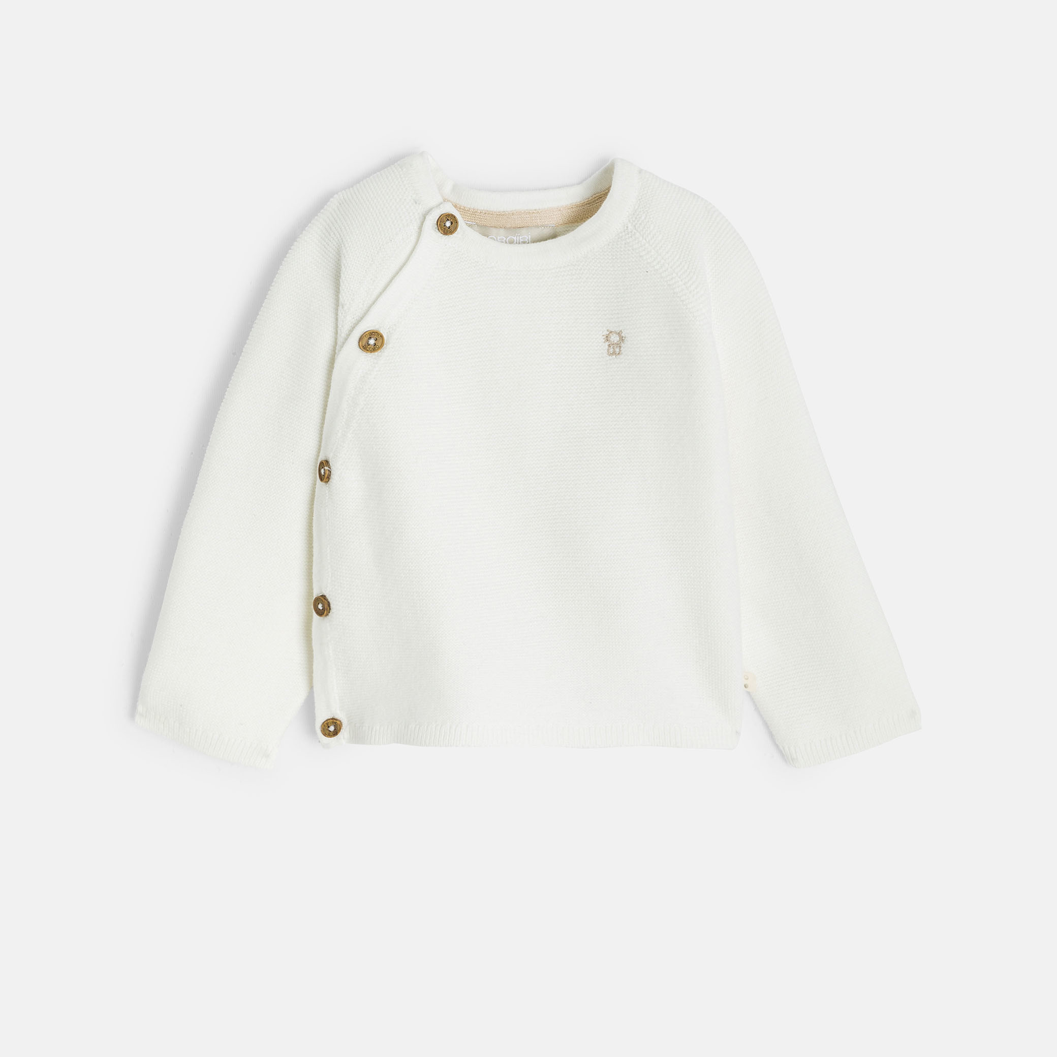 Brassière maille tricot beige bébé mixte naissance - Blanc écru