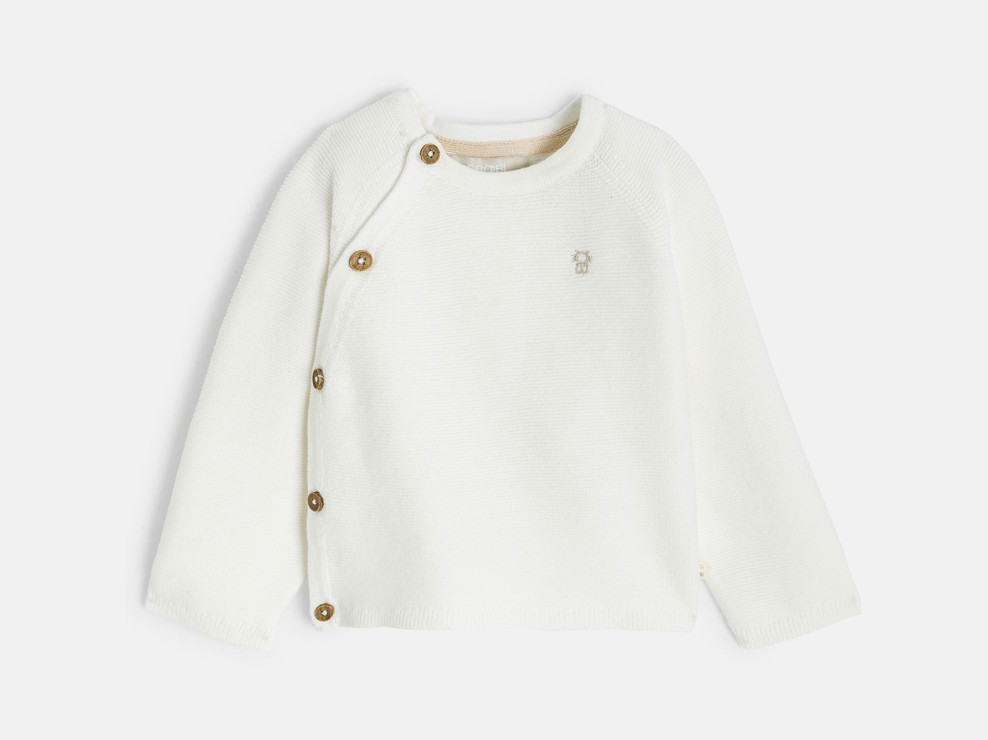 Pullover mit Armstrick weiß Geburt 1